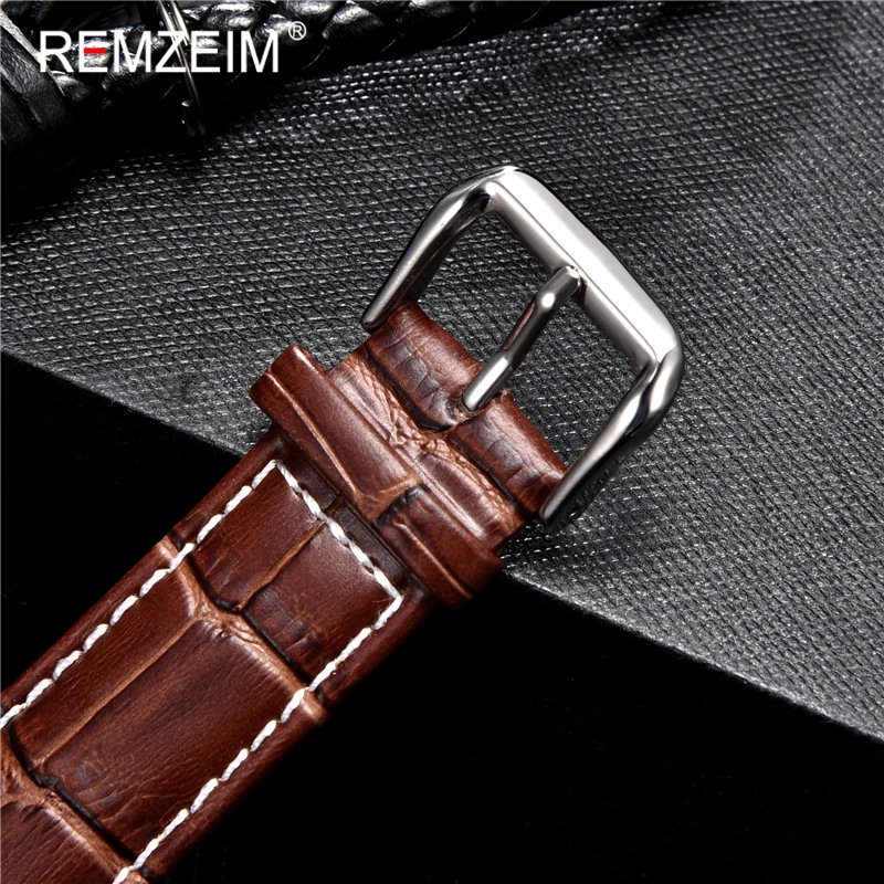 Calfskin Leather Watch Strap 18mm 20mm 22mm 24mm Watchband For Women Men Watch Accessories Solid Buckle Black Brown - Image 5