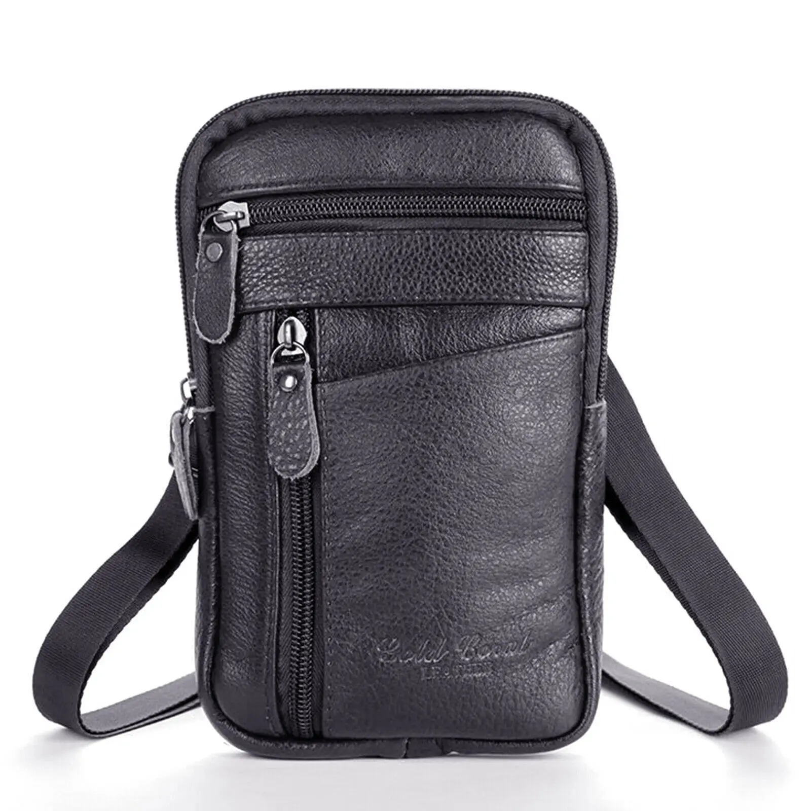Men's Leather Small Bag Fashion Phone Pouch Belt Bag Shoulder Crossbody Waist Pack Vintage Multi-Function Mens Mini Bag 2022 New - Image 3