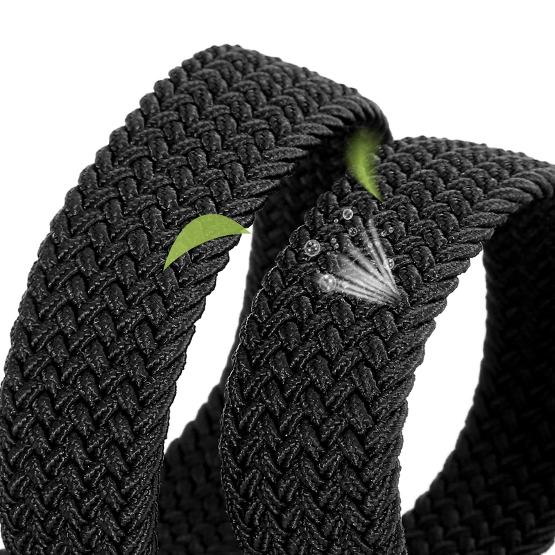 Non-hole Punch-free MEN'S AND WOMEN'S Woven Belt Elastic Stretch Canvas Belt Female Korean Style Versatile Student Pants Belt - Image 5