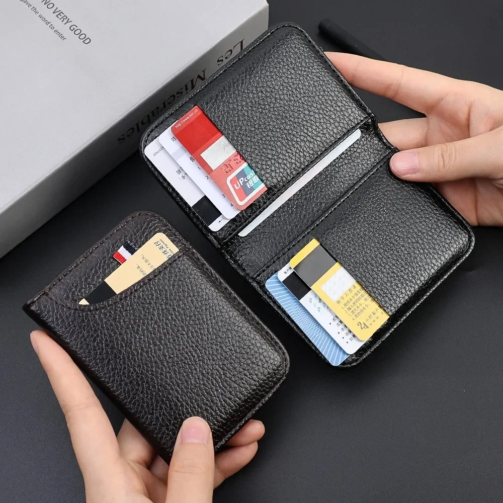Portable Super Slim Soft Wallet PU Leather Mini Credit Card Wallet Purse Card Holders Men Wallet Thin Small Short Wallets - Image 2