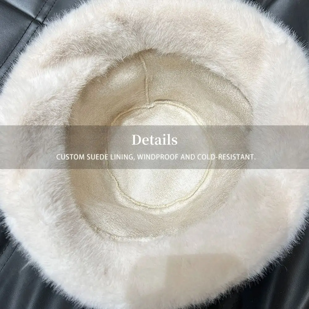 Fluffy Fur Fisherman Hat For Women Winter Plush Ear Protection Cap Windproof Warm Female Panama Caps Solid Fashion Bucket Hat - Image 5