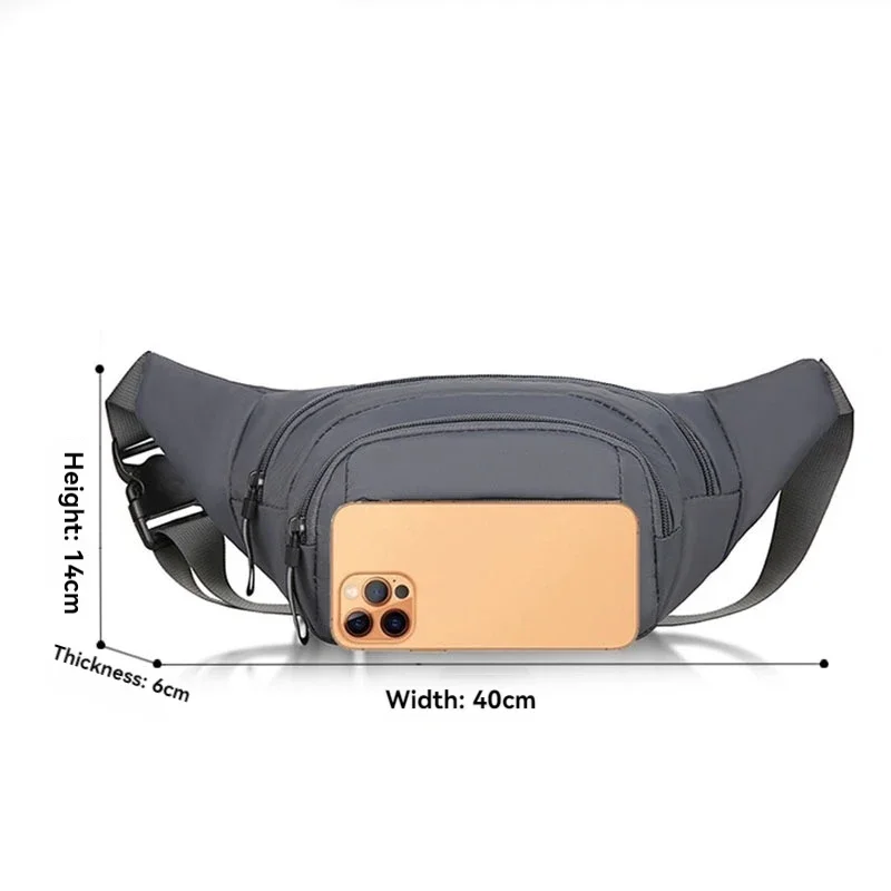 Men Canvas Fit Waistpack Mobile Fanny Waist Packs Men's Sports Outdoor Leisure Running Anti Theft Ultra Thin Invisible Waist Bag - Image 2