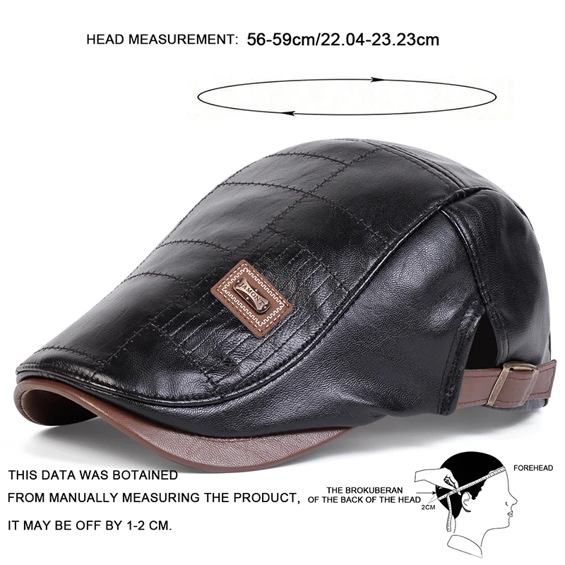 Men Retro Pu Leather Newsboy Caps JAMONT labeling British Painters Hats Spring Autumn Side Adjustable Flat Cap Hip Hop Berets - Image 6
