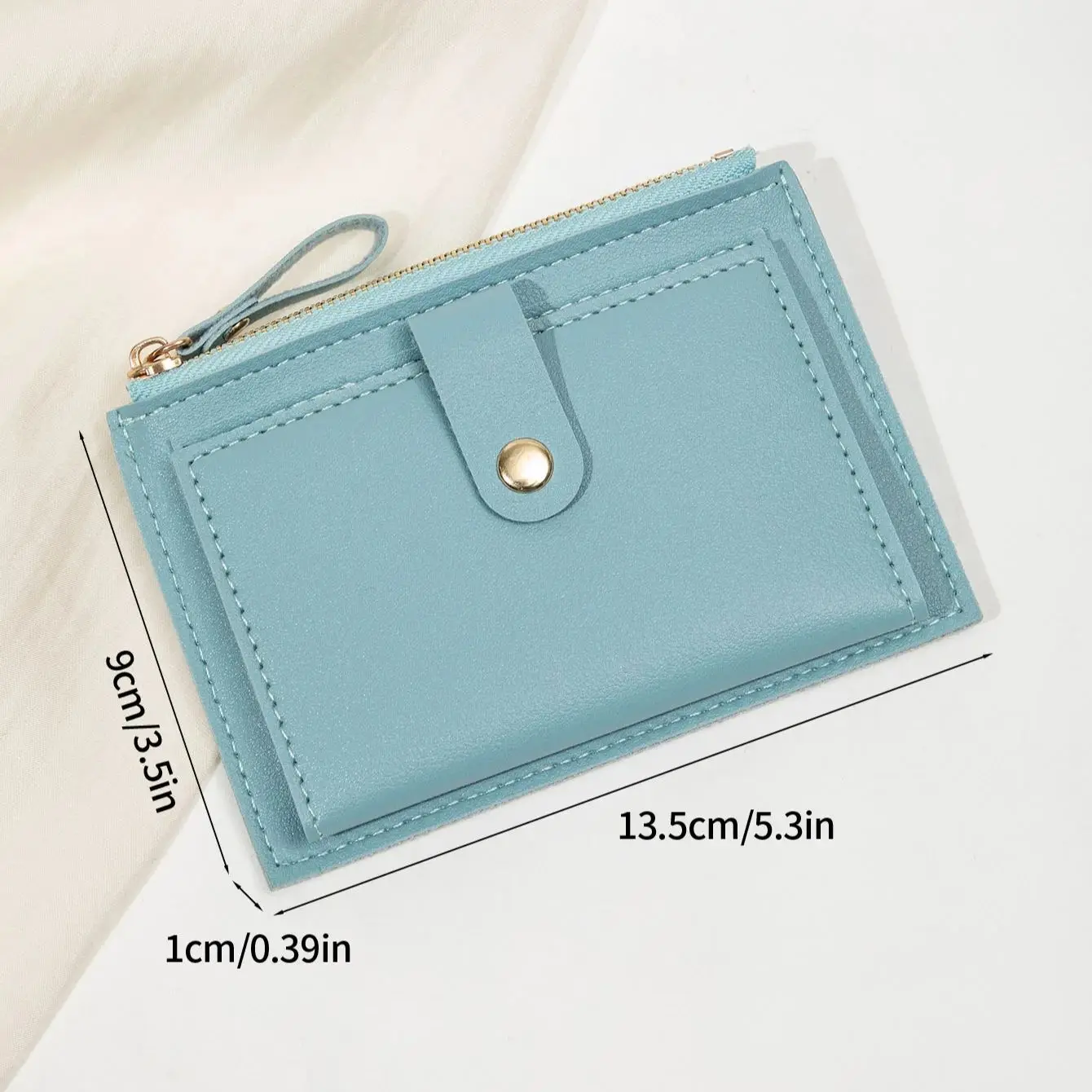 Minimalist and fashionable women's short card bag, ultra-thin mini PU leather zero wallet, women's credit card holder wallet - Image 5
