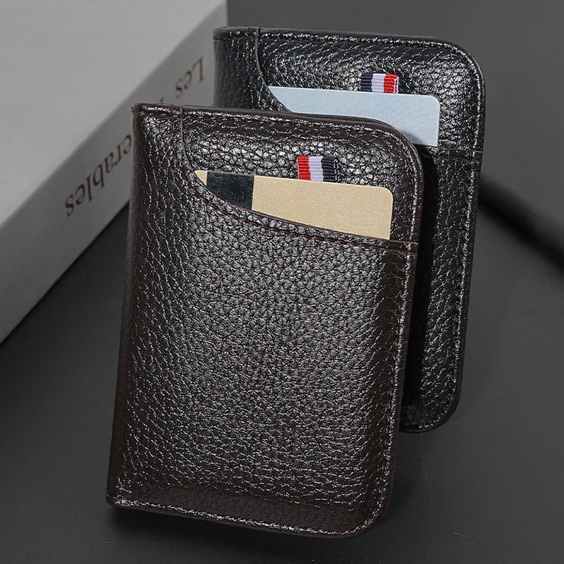 Portable Super Slim Soft Wallet PU Leather Mini Credit Card Wallet Purse Card Holders Men Wallet Thin Small Short Wallets - Image 3