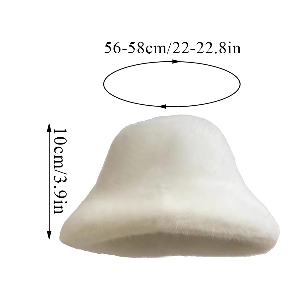 Fluffy Fur Fisherman Hat For Women Winter Plush Ear Protection Cap Windproof Warm Female Panama Caps Solid Fashion Bucket Hat - Image 6